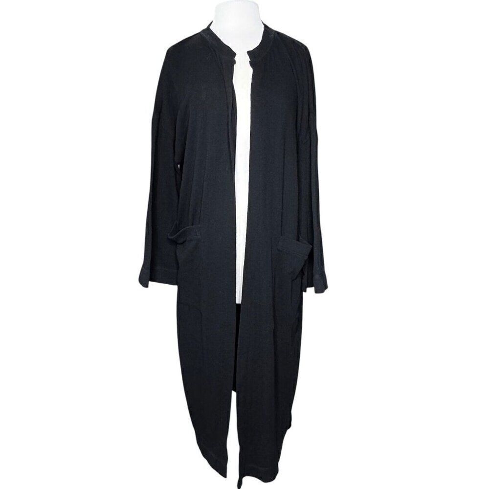 Free People Beach Golden Sands Longline Cardigan Cover Up Black - Picture 2 of 10